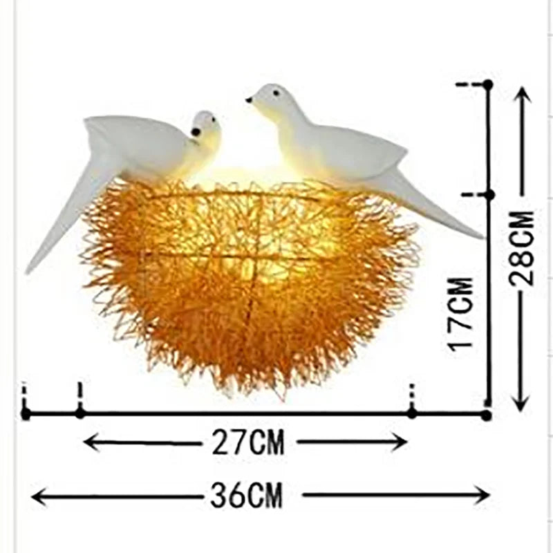 DecorBites™ Bird's Nest LED Wall Lamp with 3D Birds Art - Decorative Novelty Wall Light