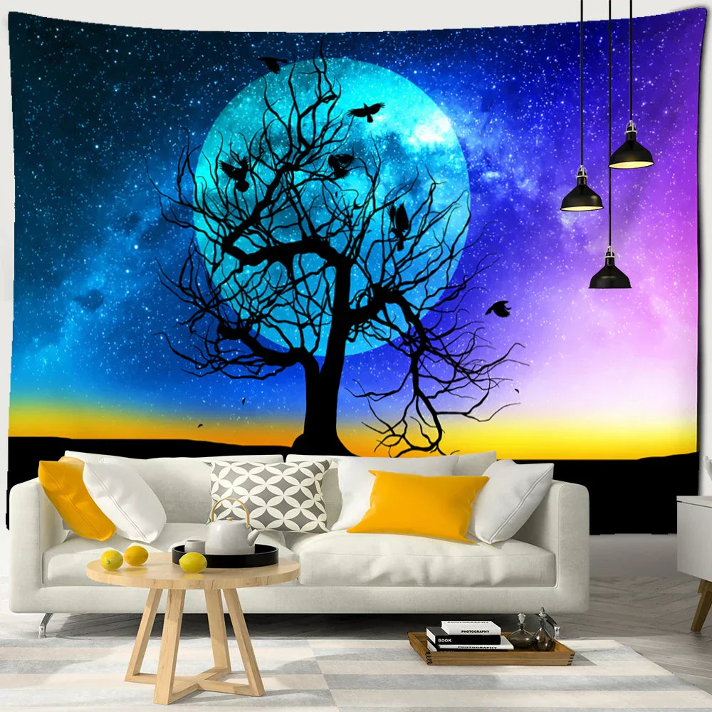 Tree Of Life Tapestry Wall Hanging Nature Landscape Aesthetic Room Decor by Decobites