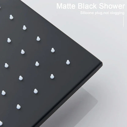 رأس دش DecorBites™‎ بإضاءة LED مقاس 16×32 بوصة - تصميم مربع فاخر متغير الألوان