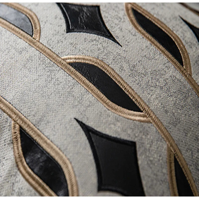 Leather Embroidery Cushion Cover