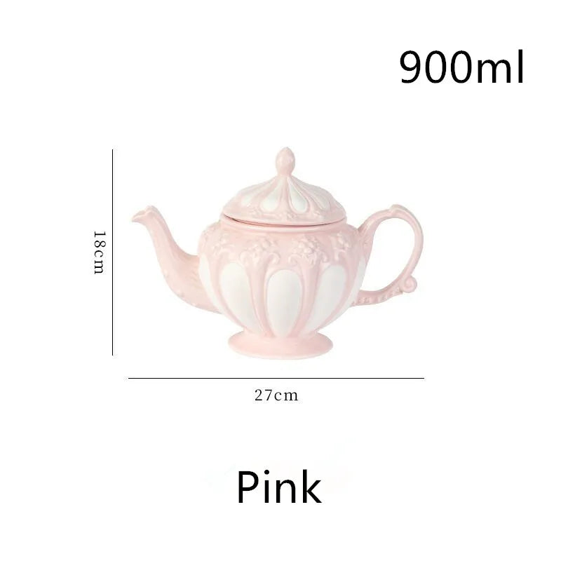 DecorBites™ Elegant Porcelain Tea Set: Teapot, Cups, Saucers, High-Grade Coffee Pot, Perfect for Parties