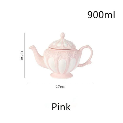 DecorBites™ Elegant Porcelain Tea Set: Teapot, Cups, Saucers, High-Grade Coffee Pot, Perfect for Parties