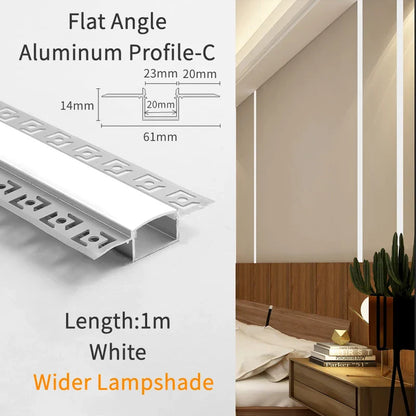 DecorBites™ 1M Frameless Embedded LED Aluminum Profile for Linear Strip Lights