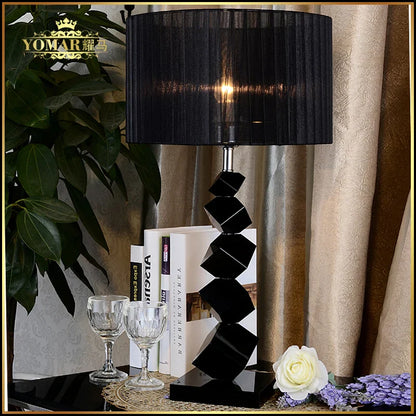 DecorBites™ Black Crystal Table Lamp: Modern, Cozy & Romantic European Style