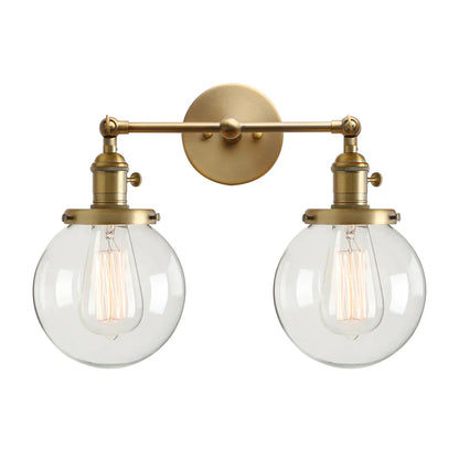 Decorbites™ Doppelt-Kugelkopf-Globus-Glas-Wandleuchte, moderne vintage Innenbeleuchtung