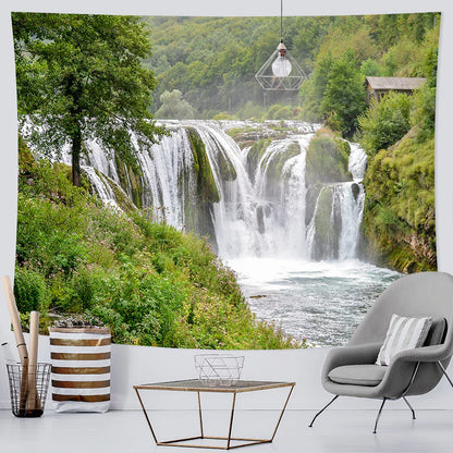 Boho Chic Decobites Forest Waterfall Tapestry - Large Sofa Blanket & Yoga Mat