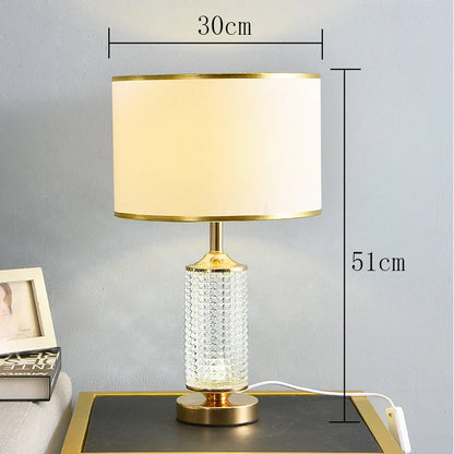 DecorBites™ Clear Crystal Glass LED Table Lamp for Bedroom and Living Room