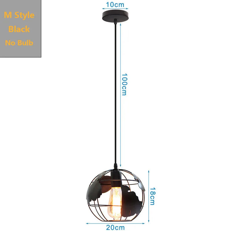 DecorBites™ مصباح معلق صناعي أسود لجزيرة المطبخ أو البار أو ديكور المزرعة