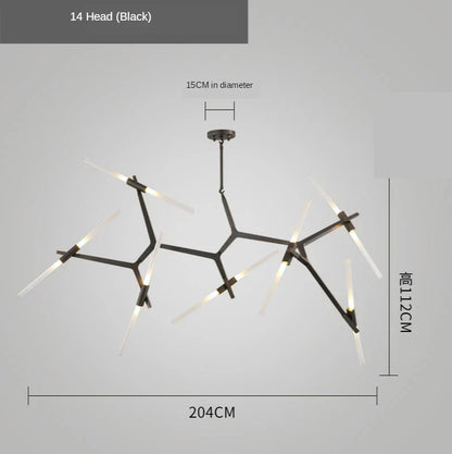 DecorBites™ Gold LED Chandelier: Modern Nordic Lighting Fixture for Indoor Decor.