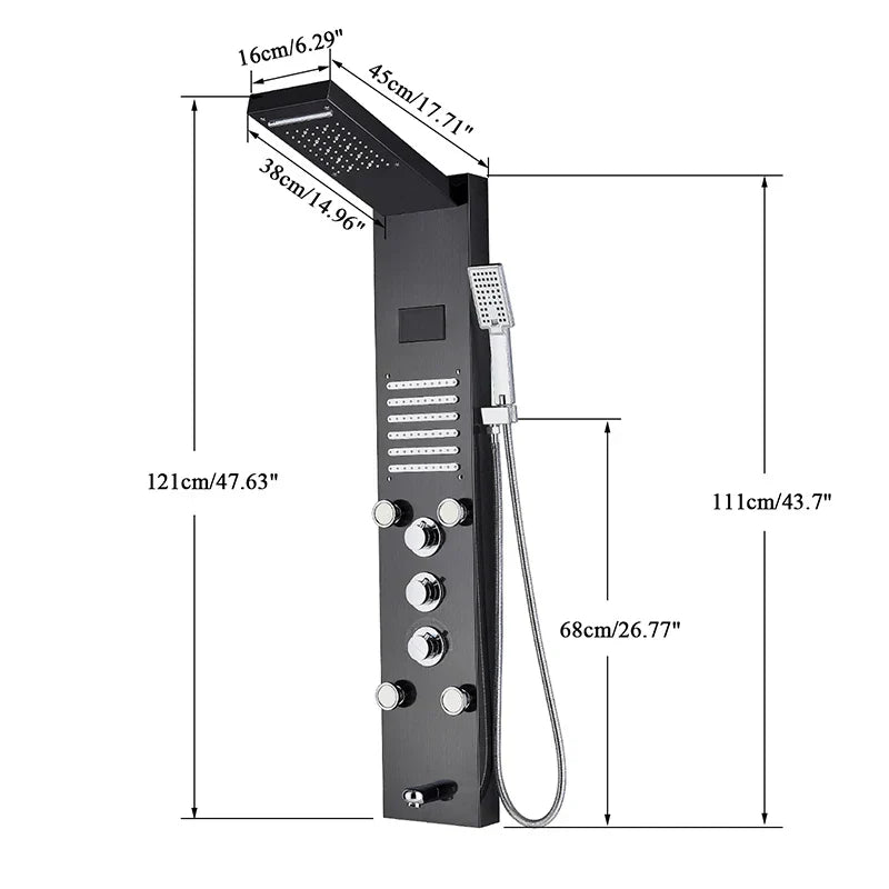 LED Waterfall Shower Panel
