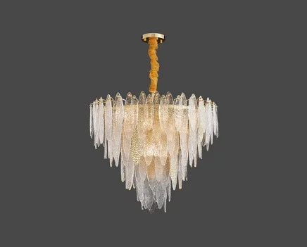 DecorBites™ LED Glass Metal Leaf Chandelier: Luxury Postmodern Lighting for Home Decor, Bedroom, Living Room