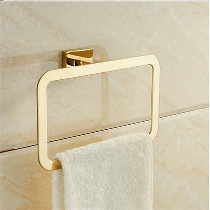 Toallero DecorBites™ Gold: Soporte de pared de latón para accesorios de baño