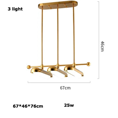 Chandelier de oro, hierro y cristal Decorbites™ para comedor - Iluminación Art Deco