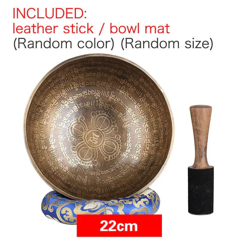 Cuenco tibetano DecorBites™ de 24 cm para musicoterapia, yoga y meditación