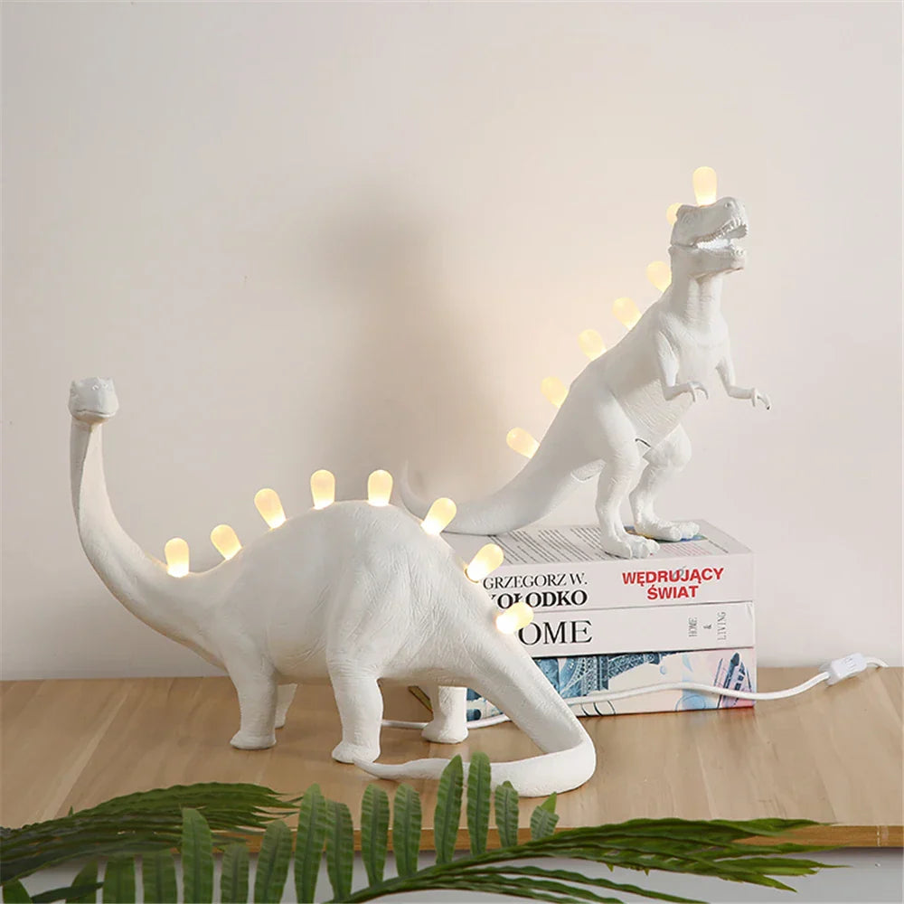 DecorBites™ Dino LED Desk Lamps - Jurassic Bedroom Bronto T-Rex Resin Dinosaur Home Decor Lighting