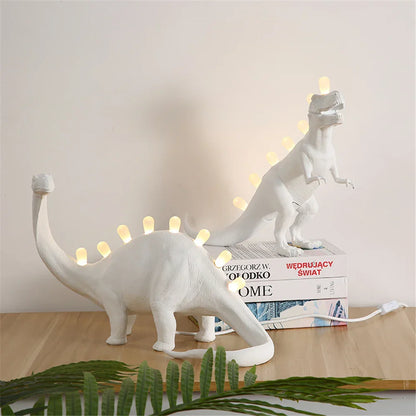 DecorBites™ Dino LED Desk Lamps - Jurassic Bedroom Bronto T-Rex Resin Dinosaur Home Decor Lighting