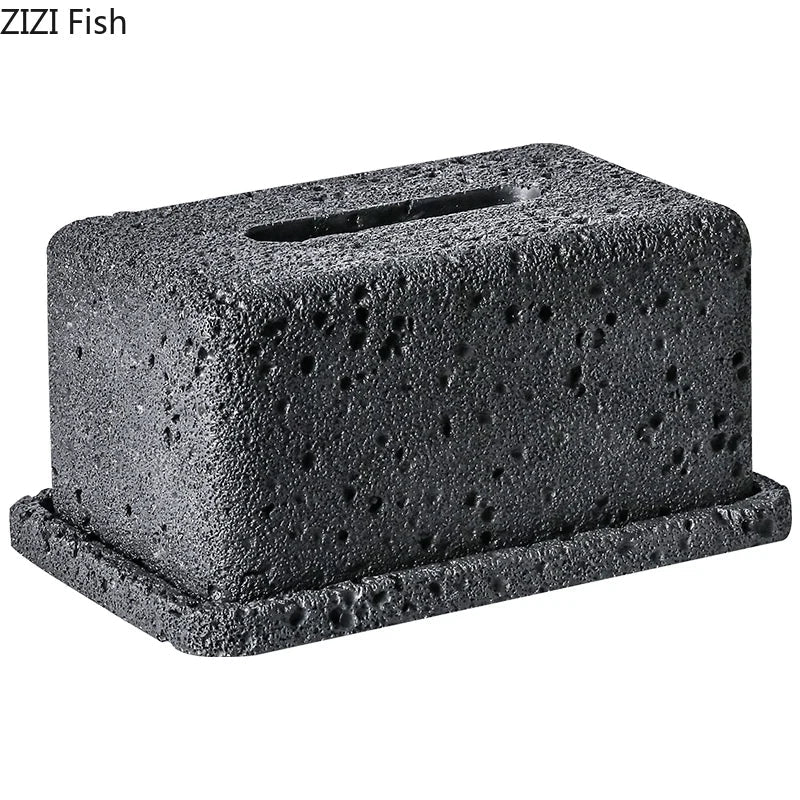 DecorBites™ Cement Tissue Box Rack | Modern Kitchen & Restaurant Decor