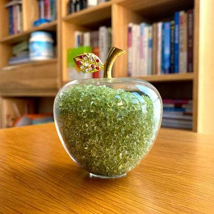 DecorBites™ Glaze Crystal Apple Paperweight Figurine Collection for Home Office Decor