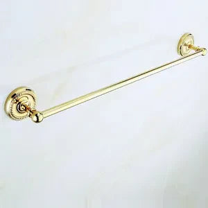 DecorBites™ Gold Brass Bathroom Accessories Set: Robe Hook, Paper Holder, Towel Bar, Towel Ring