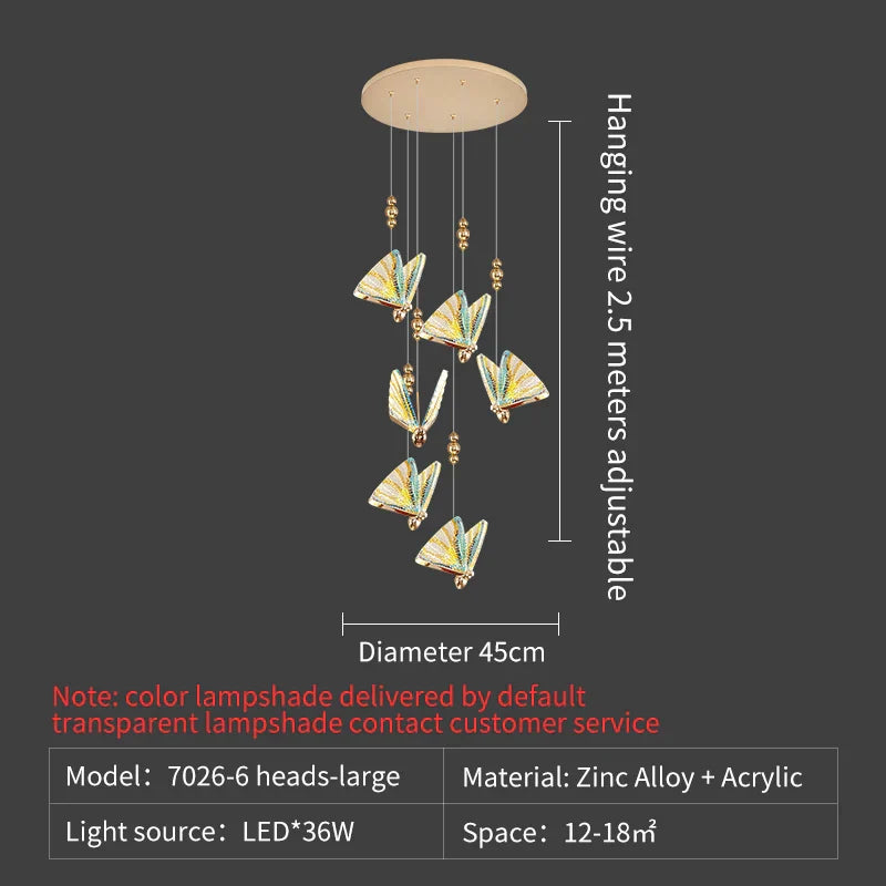 DecorBites™ Butterfly Stairs Bar Hanging Wire Pendant Light