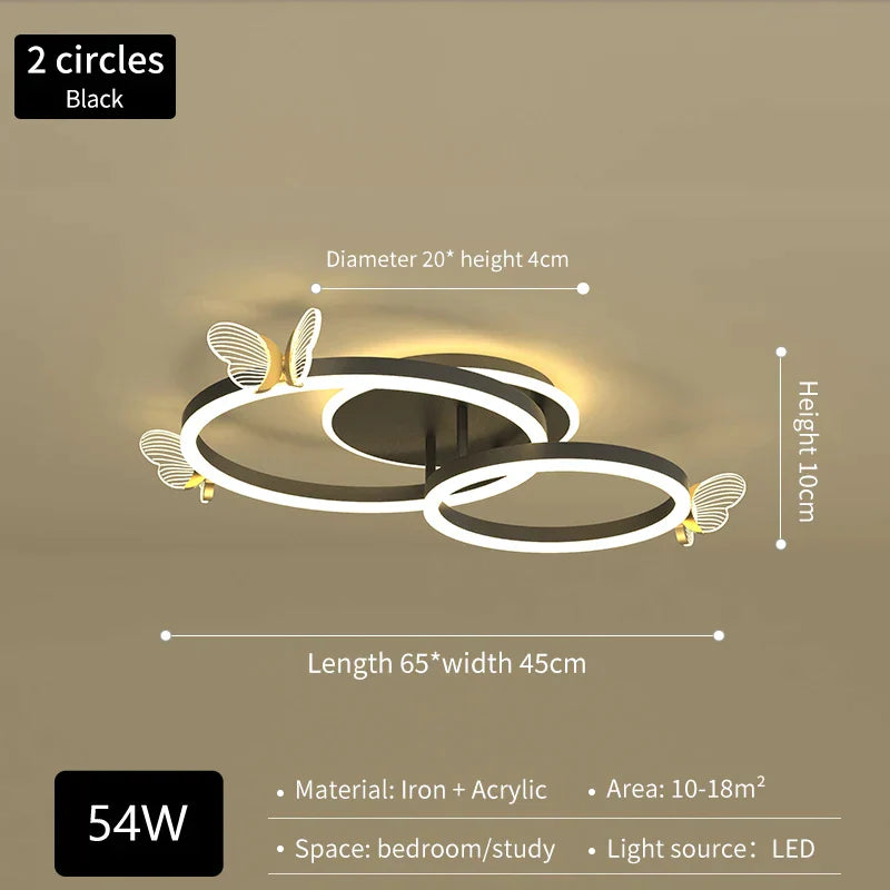 Lámpara de Techo LED Mariposa Luxe™ Decorbites: Atmósfera Moderna, Brillante y Elegante