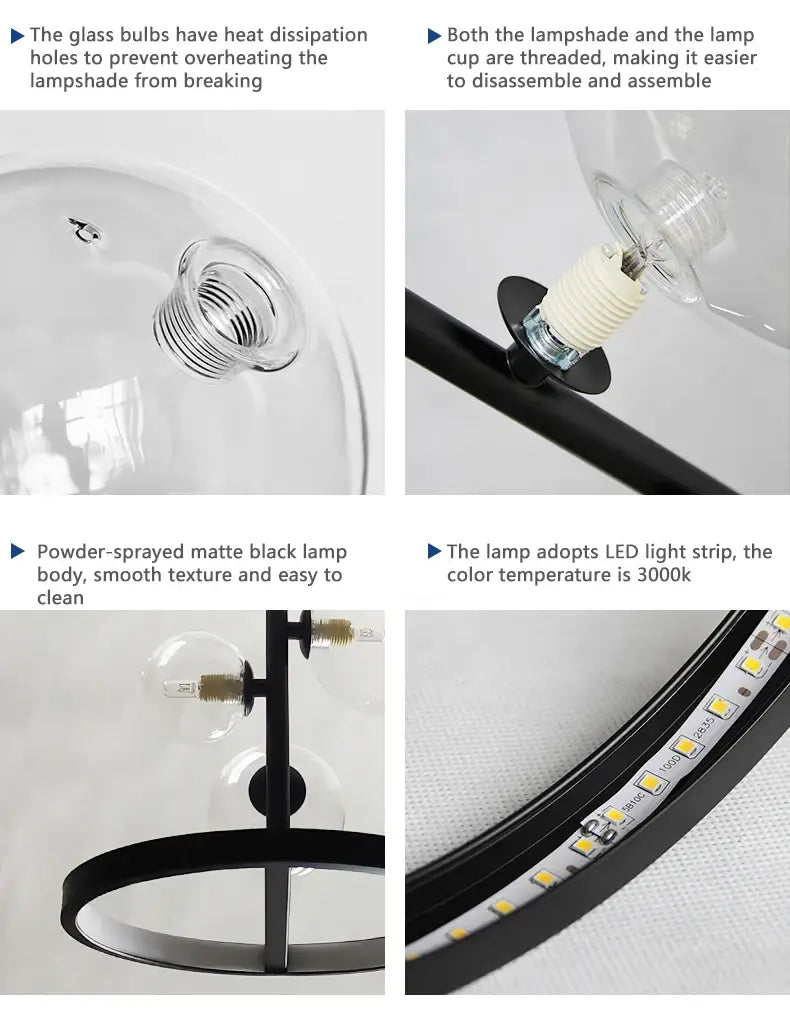 Decorbites™ Nordischer Glasblasen-LED-Kronleuchter - Schwarz