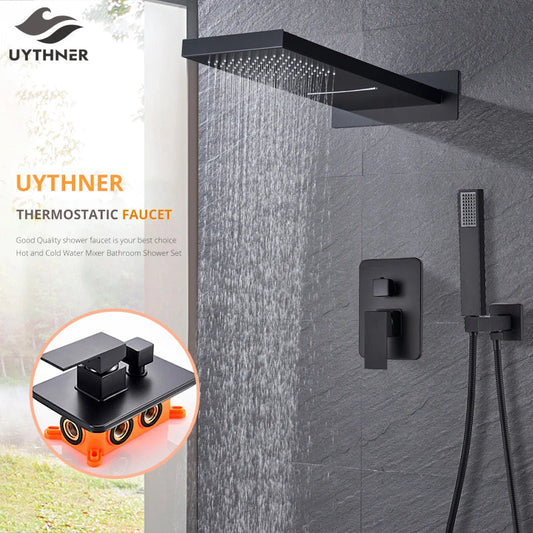 DecorBites™ Brass Shower Faucet Set with Handshower and Mixer Valve