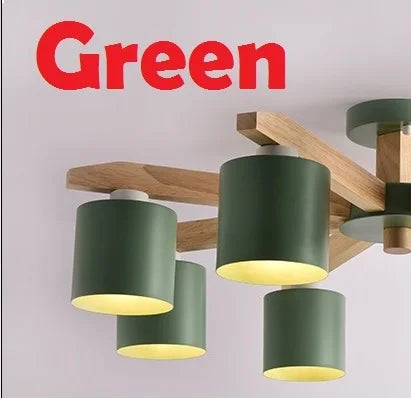 DecorBites™ Iron & Wood Chandelier: Kids Room & Kitchen Island Lighting Fixtures