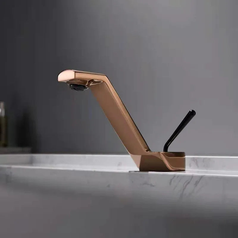DecorBites™ Black Basin Faucet: Modern Single Handle Waterfall Mixer Tap for Bathroom