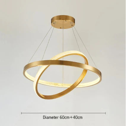 Decorbites™ Lámpara de Araña Círculo Dorado Creativa Iluminación LED Moderna para Interiores