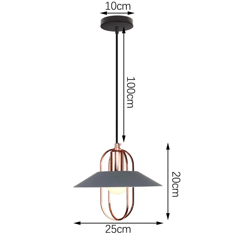 DecorBites™ Industrial Gray Pendant Light with LED for Living Room, Foyer - Modern Luminaire