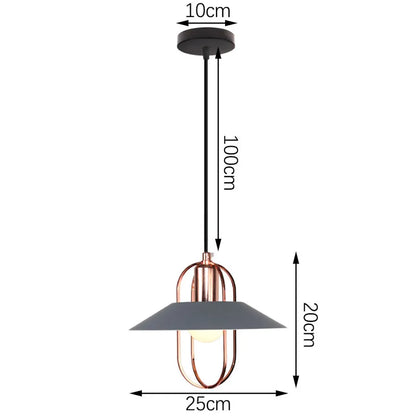 DecorBites™ Industrial Gray Pendant Light with LED for Living Room, Foyer - Modern Luminaire