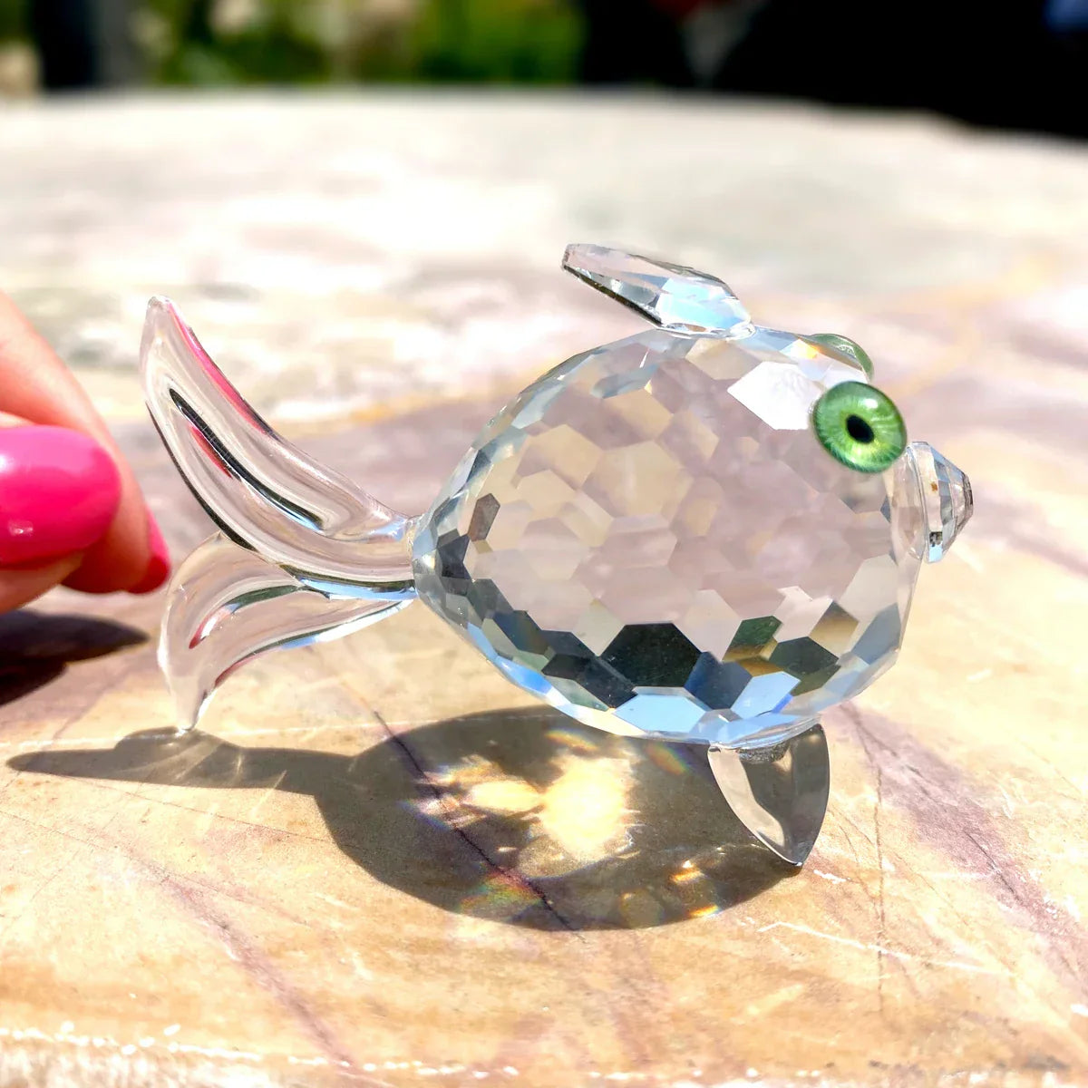 DecorBites™ Goldfish Glass Miniature Sculpture for Modern Home Decor & Gifts