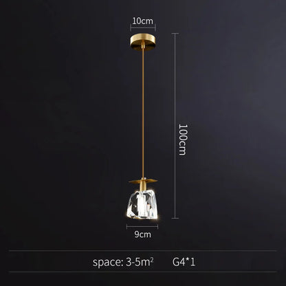 DecorBites™ Gold Crystal Pendant Light Chandelier for Living Room Kitchen LED Art Deco