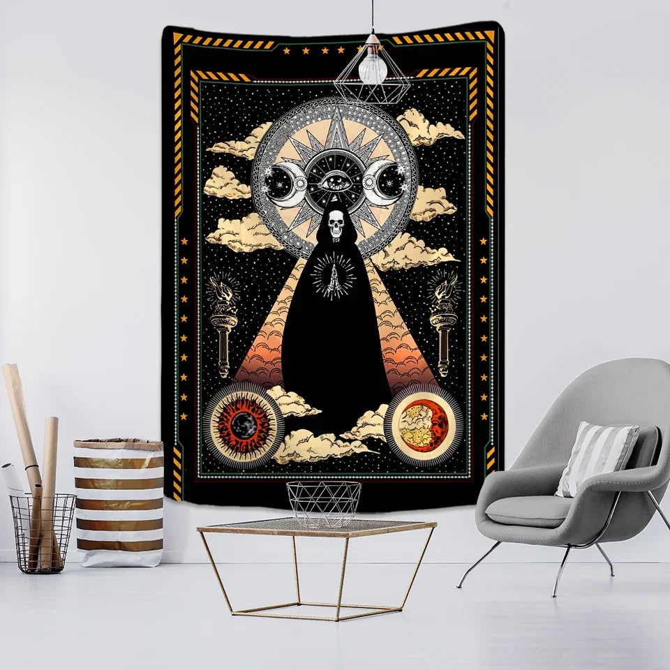 Decobites Star Moon Van Gogh Tarot Tapestry Wall Hanging Bohemian Home Decor