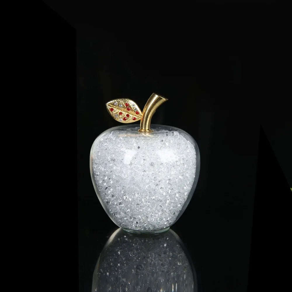 DecorBites™ Glaze Crystal Apple Paperweight Figurine Collection for Home Office Decor