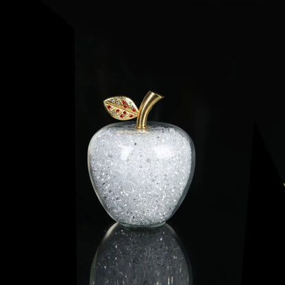 DecorBites™ Glaze Crystal Apple Paperweight Figurine Collection for Home Office Decor
