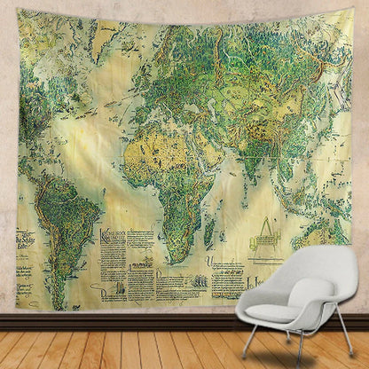 Nautical Map Home Art Tapestry by Decobites - Bohemian Wall Decor & Sofa Blanket