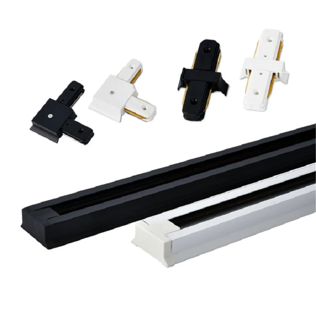 DecorBites™ 100cm Black White Track for Track Lights Aluminum Rail Part