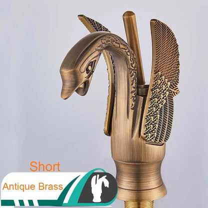 DecorBites™ Golden Swan Bathroom Mixer Faucet - Deck Mount Basin Tap with One Handle