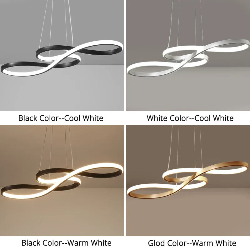 DecorBites™ Gold LED Pendant Light Kitchen Dinning Room Music Lamp Shade, Lustres Luminaire Fixtures