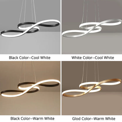 DecorBites™ Gold LED Pendant Light Kitchen Dinning Room Music Lamp Shade, Lustres Luminaire Fixtures