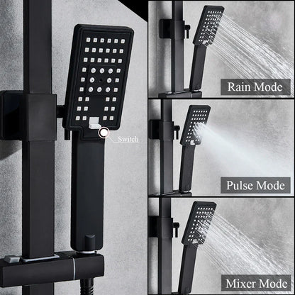 DecorBites™ Black High Pressure Hand-held Shower Head for Water Saving and Bathroom Rainfall