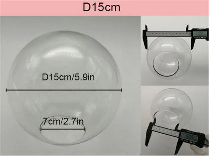 DecorBites™ Clear Glass Lamp Shade Round Light Cover Replacement - D13cm to D25cm