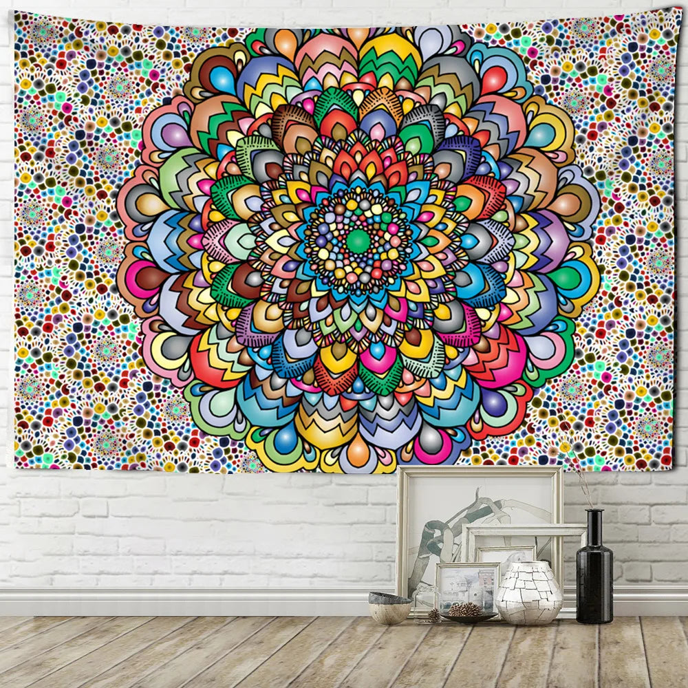 Decobites Mandala Tapestry Wall Hanging Psychedelic Beach Throw Hippie Bohemian Sleeping Pad