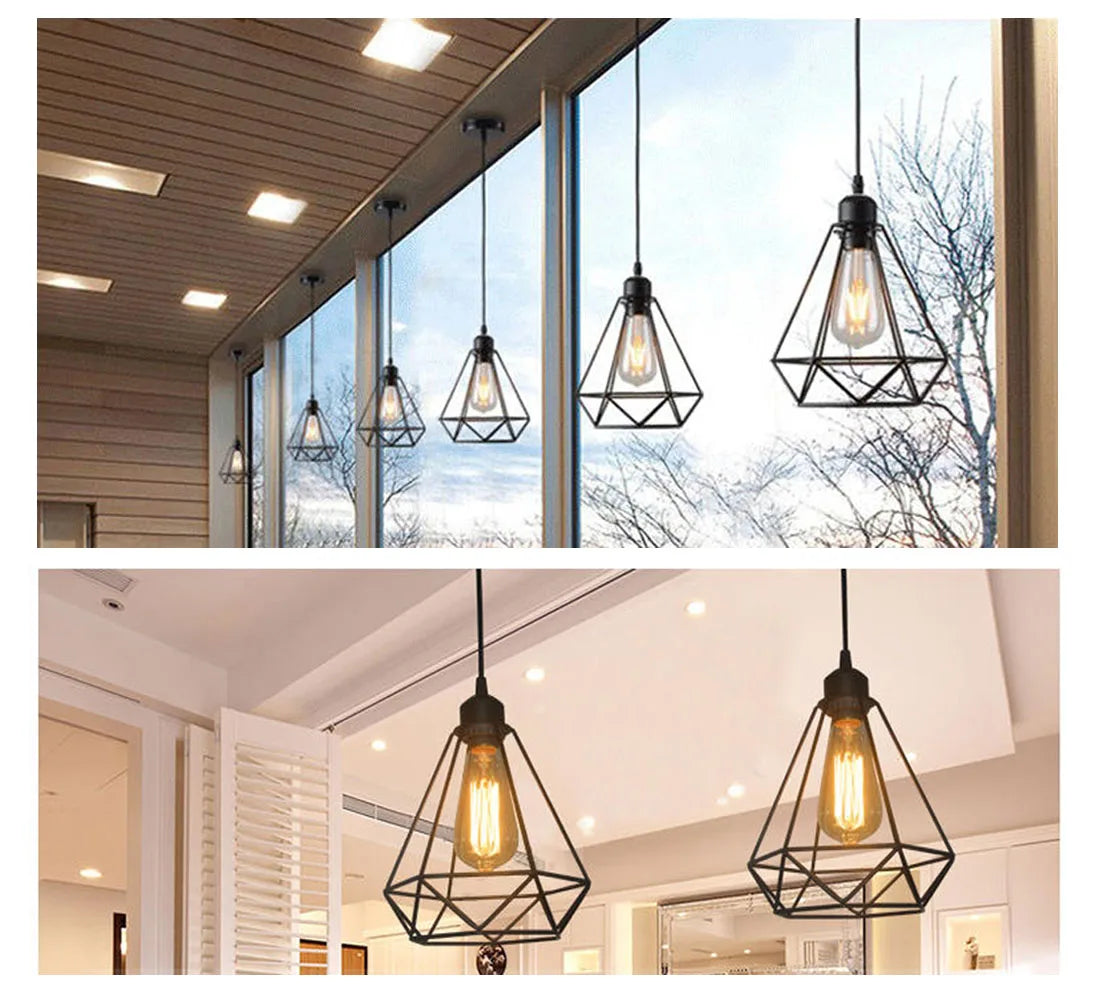 Decorbites™ Industrielles Vintage-Eisenkäfig-Pendant-Licht für Heimküche Wohnzimmer-Dekoration