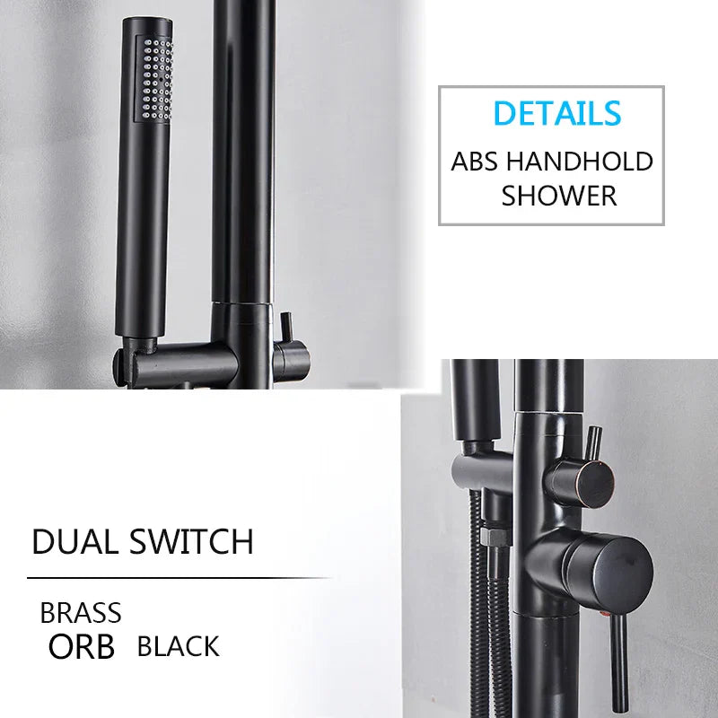 Juego de ducha exterior LED DecorBites™ negro con cabezal de lluvia de 10".