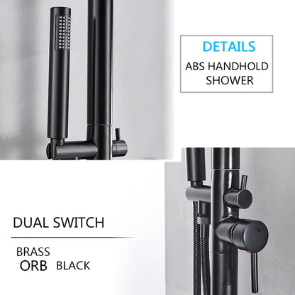 Juego de ducha exterior LED DecorBites™ negro con cabezal de lluvia de 10".