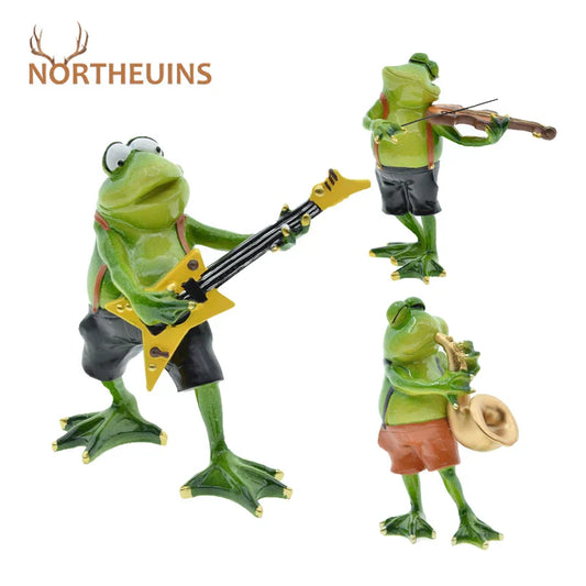DecorBites™ Frog Band Figurine: Modern Nordic Home Decor for Music Lovers