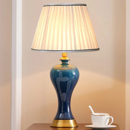 DecorBites™ American Luxury Ceramic Table Lamp - European Style Bedroom Bedside Light